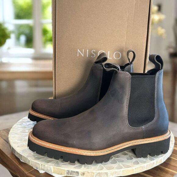 Nisolo Go‑To Lug Waterproof Leather Chelsea Chore Boot 2.0 All Weather Mens Size - Picture 6 of 16